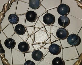 Dream Catcher  leather Agate rooster feathers