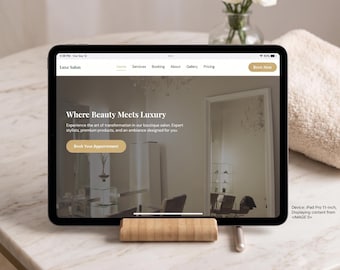 Salon Website Template, Editable Canva Booking Website, Spa & Beauty Business Website, Multi-Page Design, Instant Download