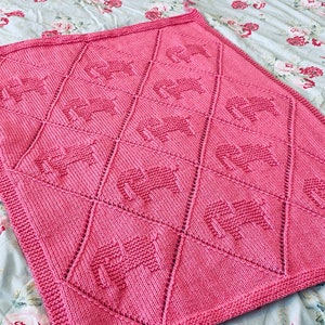 Knitting Pattern, Elephant Diamond Blanket, baby blanket, throw, pdf pattern, instant download