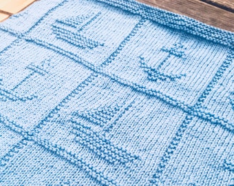Sailboat baby blanket knitting pattern sale