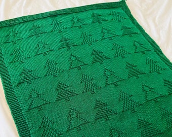 Knitting Pattern, Christmas Forest Blanket, PDF, Instant download