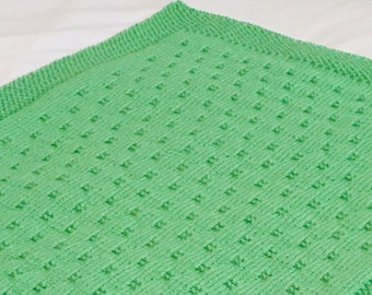 Knitting Pattern, Dotty Blanket, PDF, Instant Download, Baby Blanket