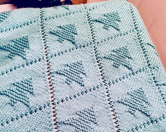 Christmas Tree Blanket Knitting Pattern, Baby Blanket, PDF, Instant Download
