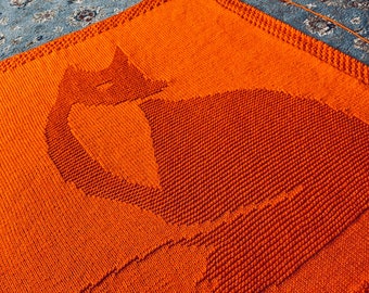 Fox Picture Blanket, Knitting Pattern, PDF, Instant Download