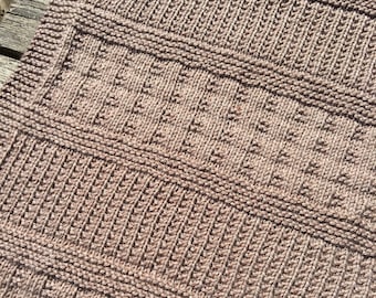 Knitting Pattern, Stripe and Easy Blanket, Instant Download, Textured, PDF, Baby Blanket