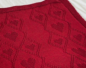 Knitting Pattern, Love Rug Blanket, Throw, Baby Blanket, PDF download, Instant Download