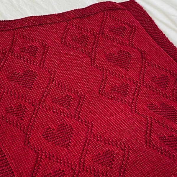 Knitting Pattern, Love Rug Blanket, Throw, Baby Blanket, PDF download, Instant Download