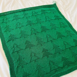 Knitting Pattern, Christmas Forest Blanket, PDF, Instant download