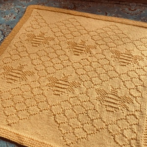 Knitting Pattern, Honey Bee Blanket, Instant Download, PDF