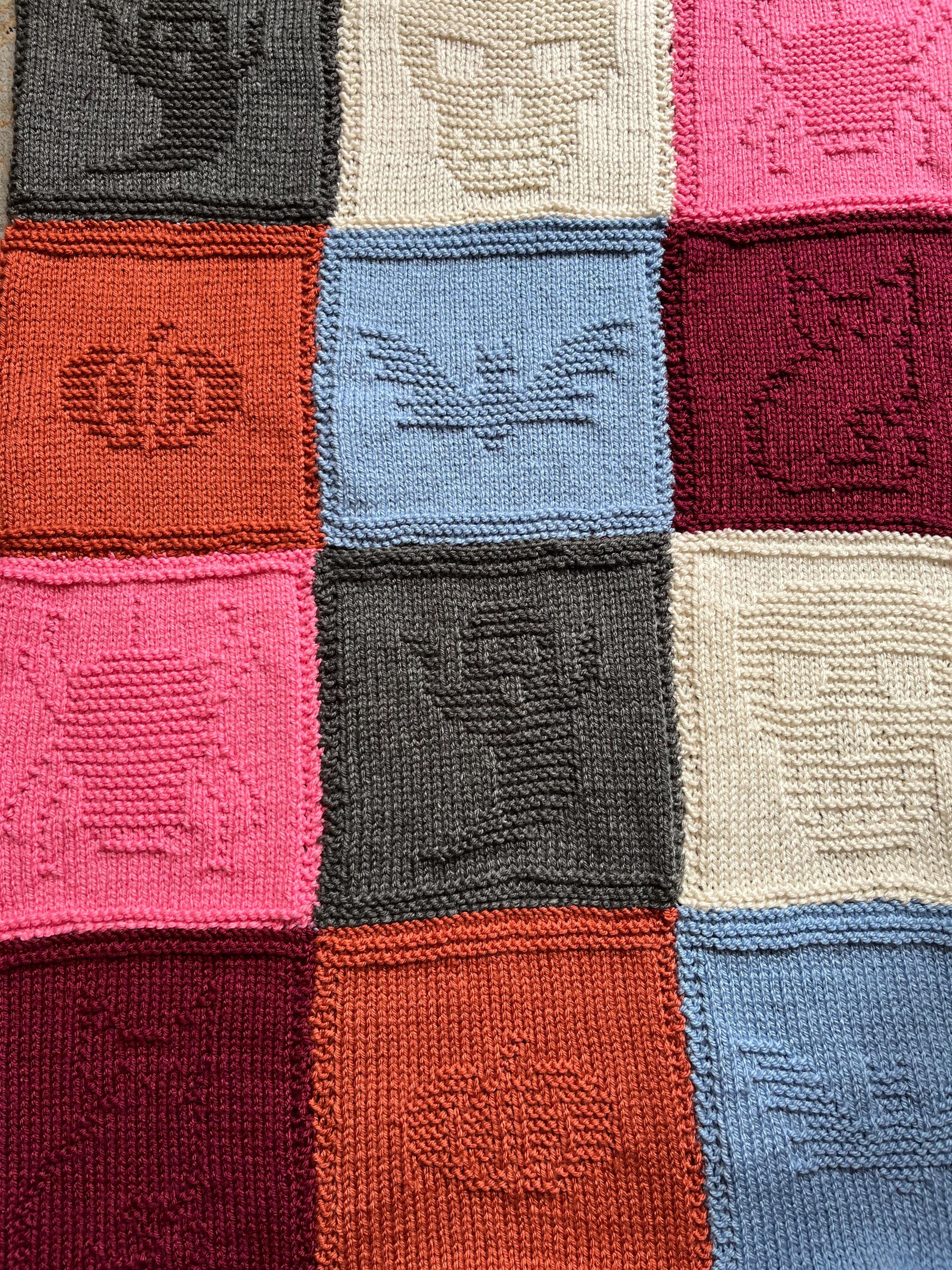 Knitting Pattern, Halloween Patchwork Blanket, PDF, Instant
