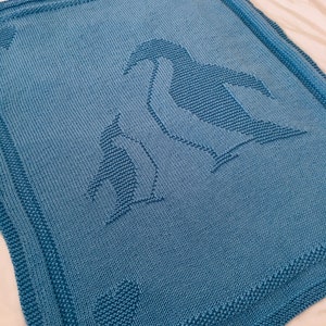 Knitting Pattern, Penguin Blanket, Baby, Throw, Instant Download, PDF image 2