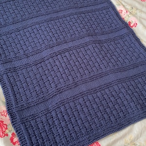 Knitting Pattern, Steps and Stripes Blanket, PDF, Instant Download, Throw, Baby Blanket