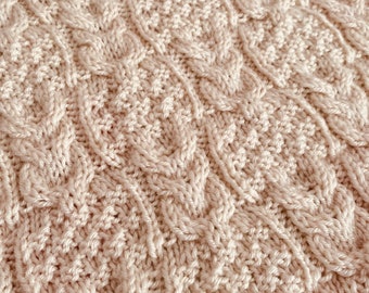 Knitting Pattern, Snowy Owl Blanket, Aran weight yarn, Baby blanket, PDF