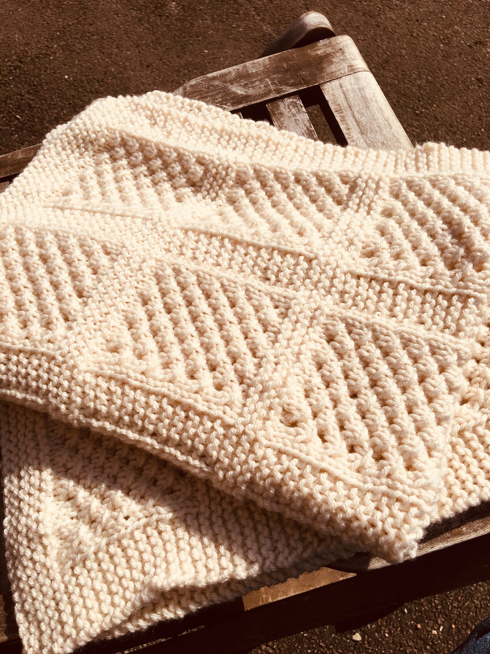 Knitting Pattern Lace Panel Blanket Textured Cosy Aran - Etsy