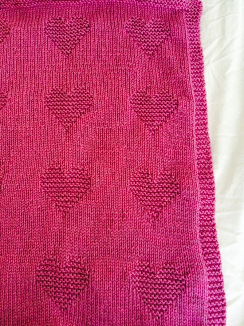 Knitting Pattern Love Heart Baby Blanket PDF Instant Etsy UK