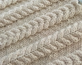 Plaited Cables Blanket Knitting Pattern, Baby, PDF, Instant Download