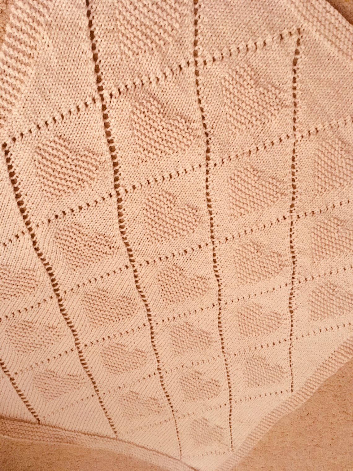 Baby Knitting Pattern Diamond Love Blanket Throw PDF Etsy France