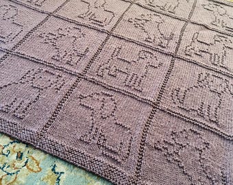 Knitting pattern, Dog Blanket, Throw, PDF, Instant Download