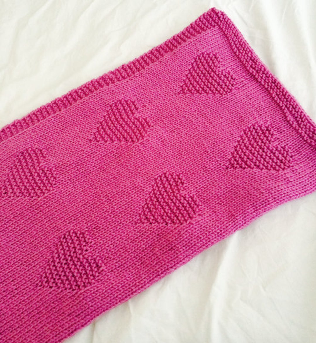 Knitting Pattern Love Heart Baby Blanket PDF Instant - Etsy UK