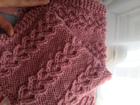 Cable knit baby blanket sale