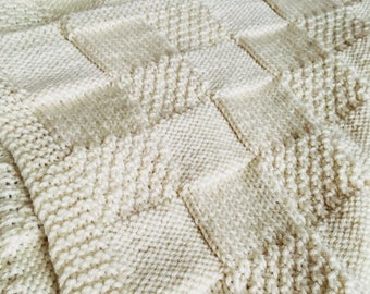 Schema per lavorare a maglia, coperta patchwork tutto in uno, PDF, download immediato