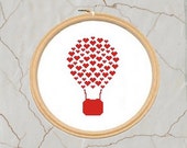 Love Balloon cross stitch pattern, PDF, Instant download