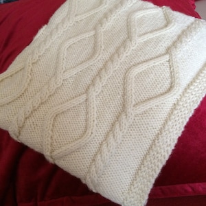 Knitting Pattern, Chain Cable Baby Blanket, Throw, PDF, Instant Download, Aran