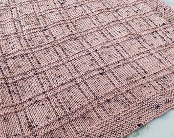 Knitting Pattern, Tartan Grid Blanket, Baby Blanket, Throw, PDF Instant download