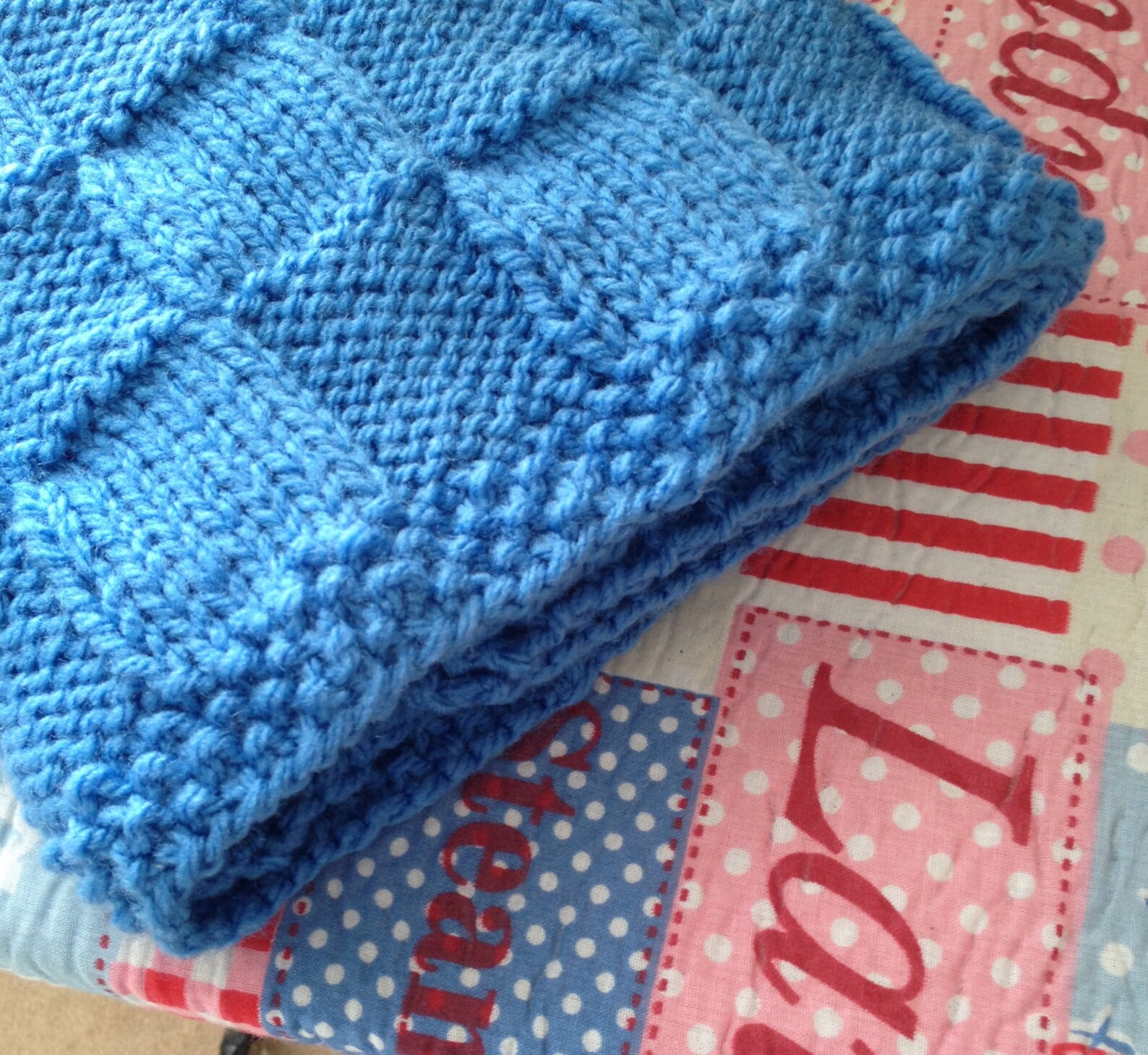 Easy Baby Blanket Knitting Pattern Chunky Check Basketweave Etsy UK