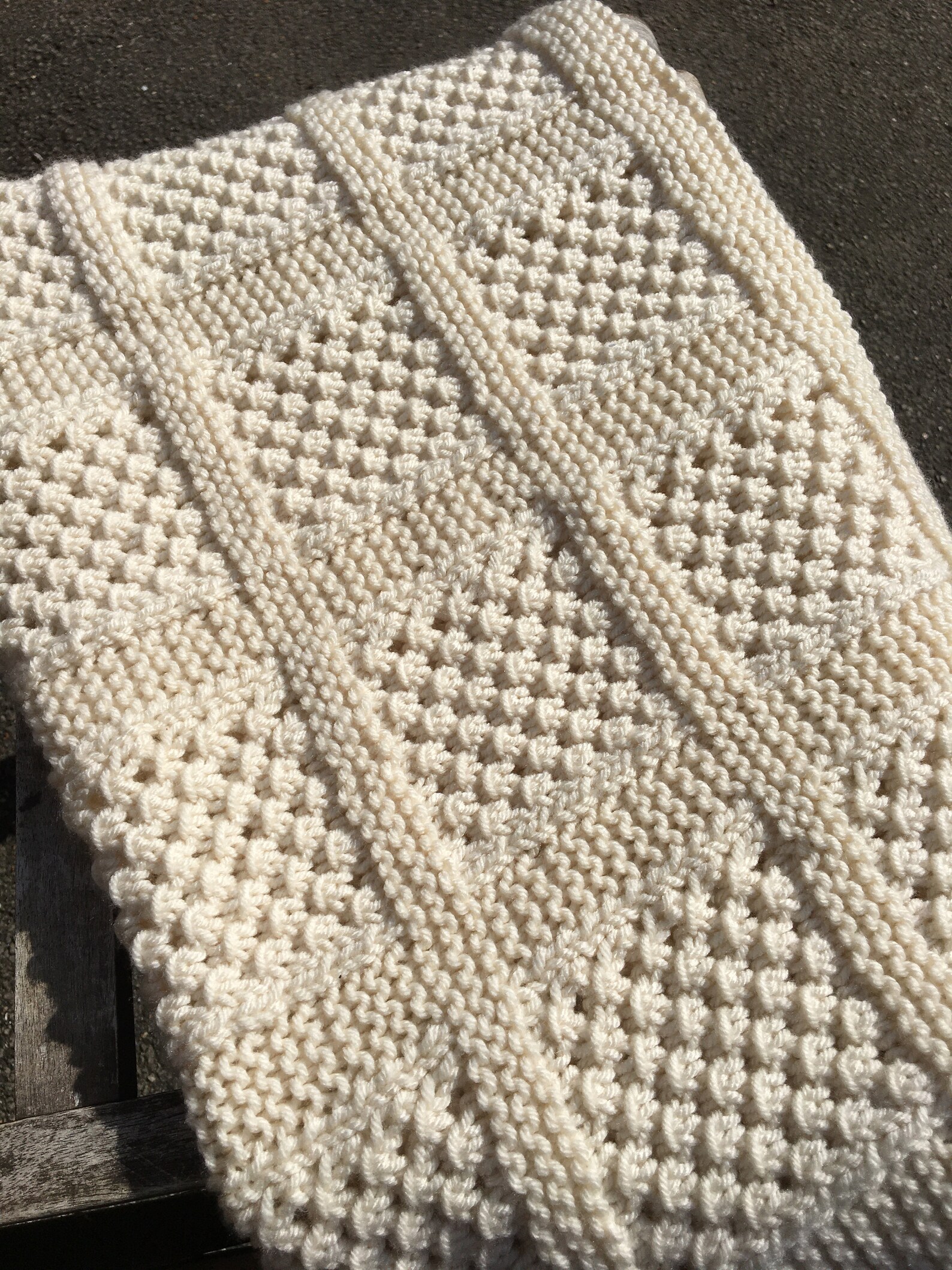 Knitting Pattern Lace Panel Blanket Textured Cosy Aran - Etsy