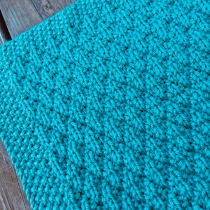 Easy Textured Diamond Knitting Pattern, Instant Download, PDF