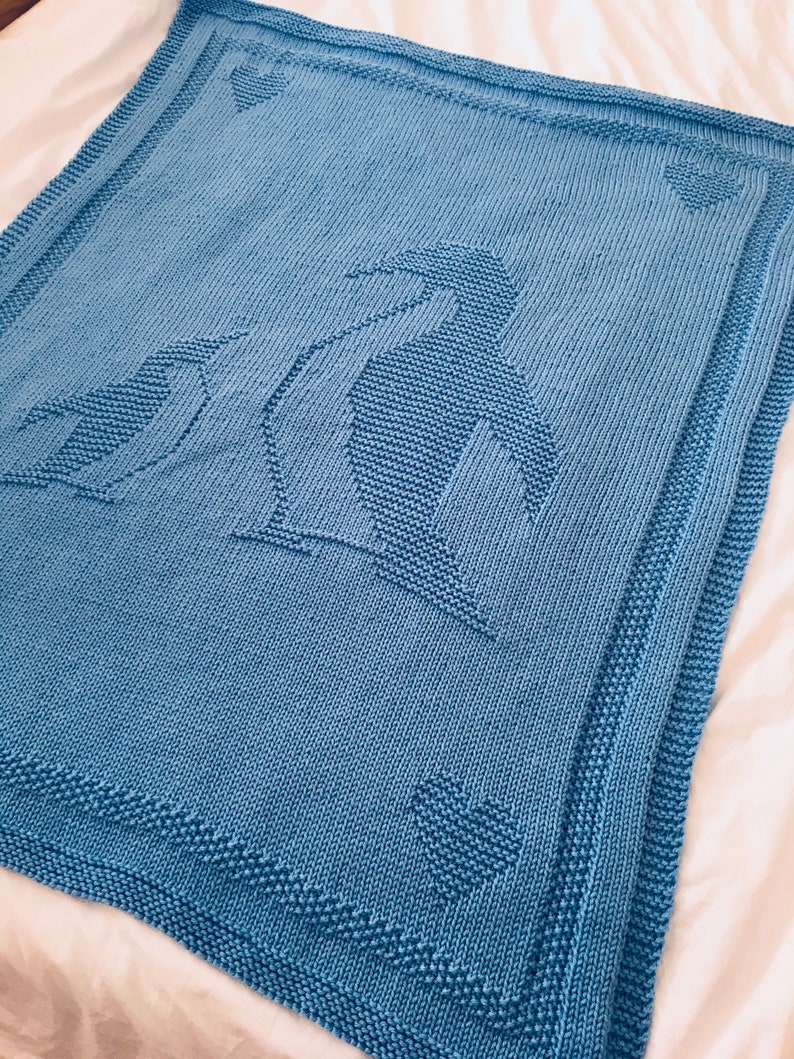 Knitting Pattern, Penguin Blanket, Baby, Throw, Instant Download, PDF image 6