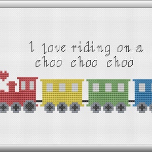Padrão de ponto cruz de trem, PDF, download instantâneo, berçário, bebê,