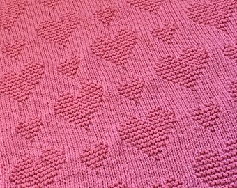 Knitting Pattern, Heart to Heart Blanket, PDF, Instant Download,