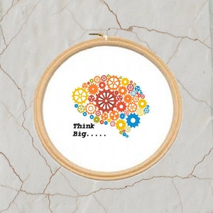 Think Big, Cross Stitch Pattern, PDF, Instant Download, DMC Threads