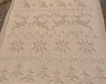 Knitting Pattern, Christmas Sampler Blanket, PDF, Instant Download
