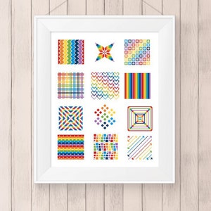 Patch work Cross Stitch 2, Pattern, PDF, Instant Download, DMC