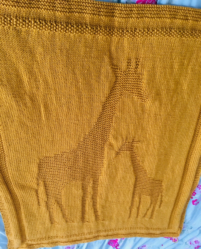 Giraffe Blanket Knitting Pattern PDF Instant Download Baby Etsy