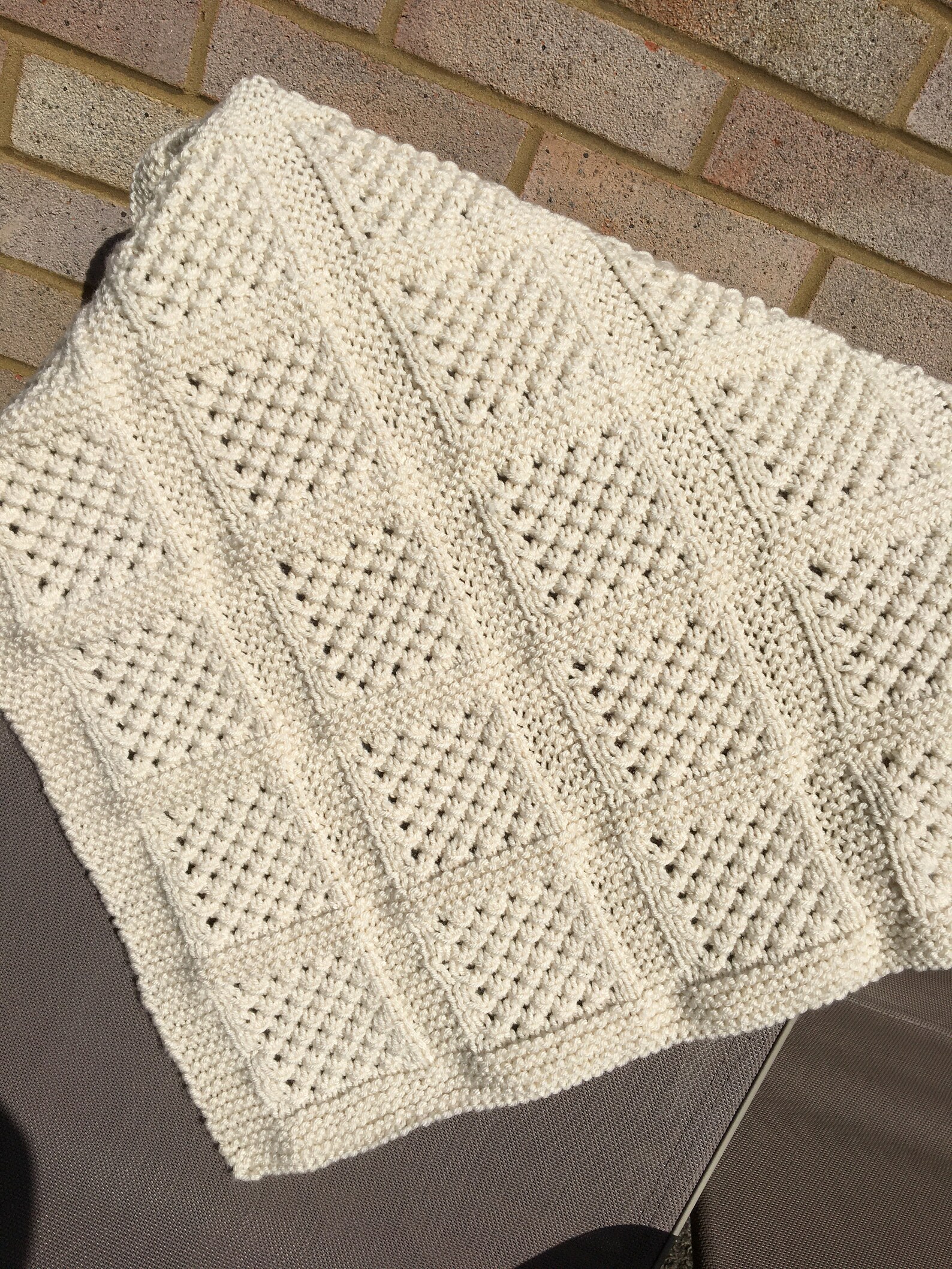 Knitting Pattern, Lace Panel Blanket, Textured, Cosy, Aran, Worsted ...