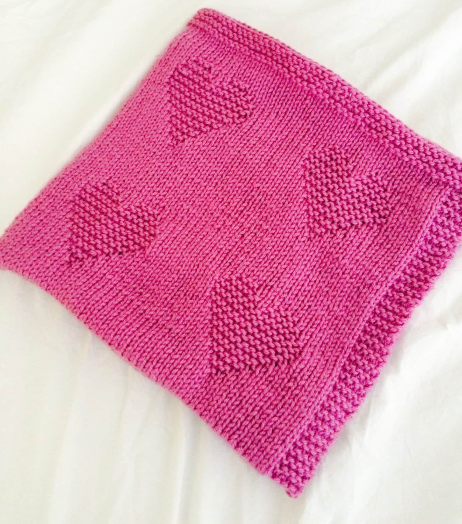 Knitting Pattern Love Heart Baby Blanket PDF Instant Etsy UK