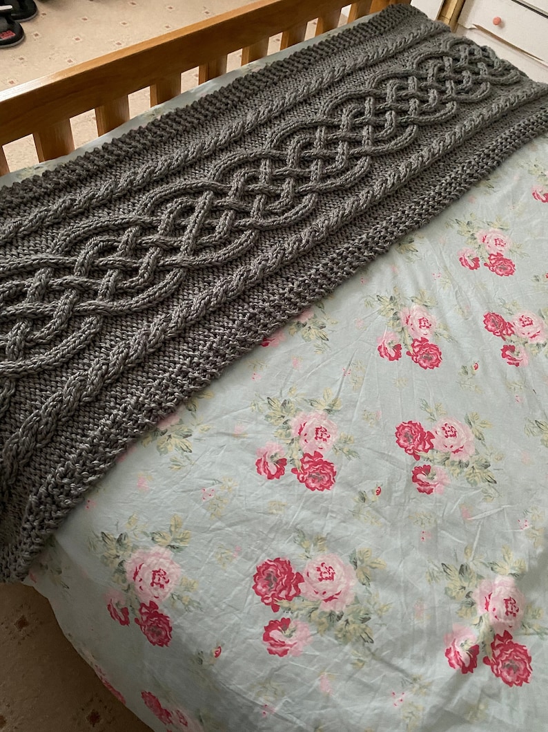 Knitting Pattern Bed Runner Super Chunky PDF Blanket Bed Etsy