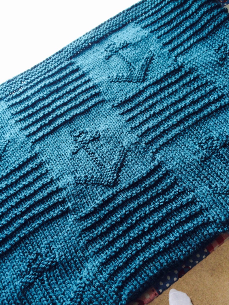 Knitting Pattern Nautical Baby Blanket PDF Instant Etsy UK