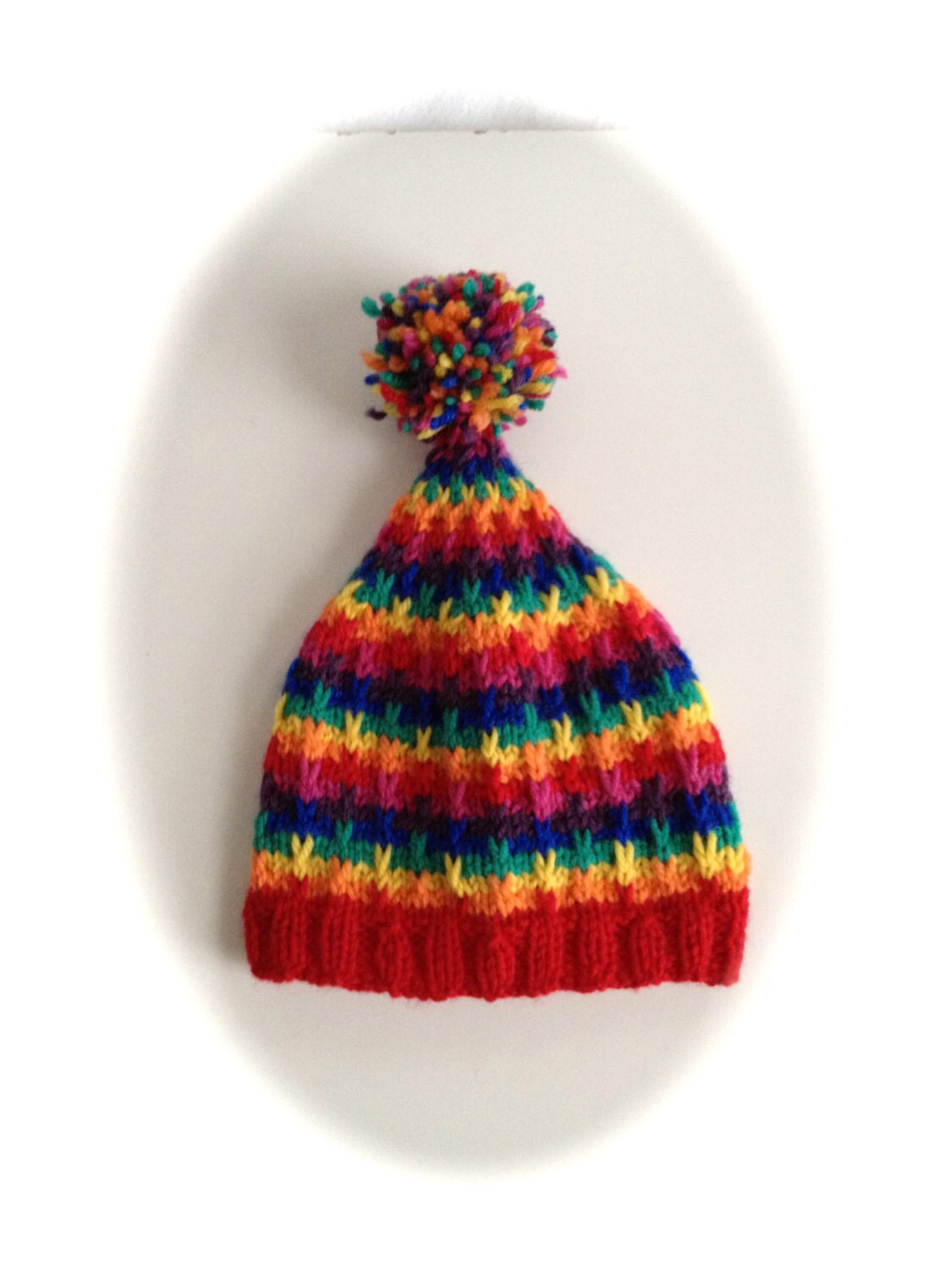 rainbow bobble hat