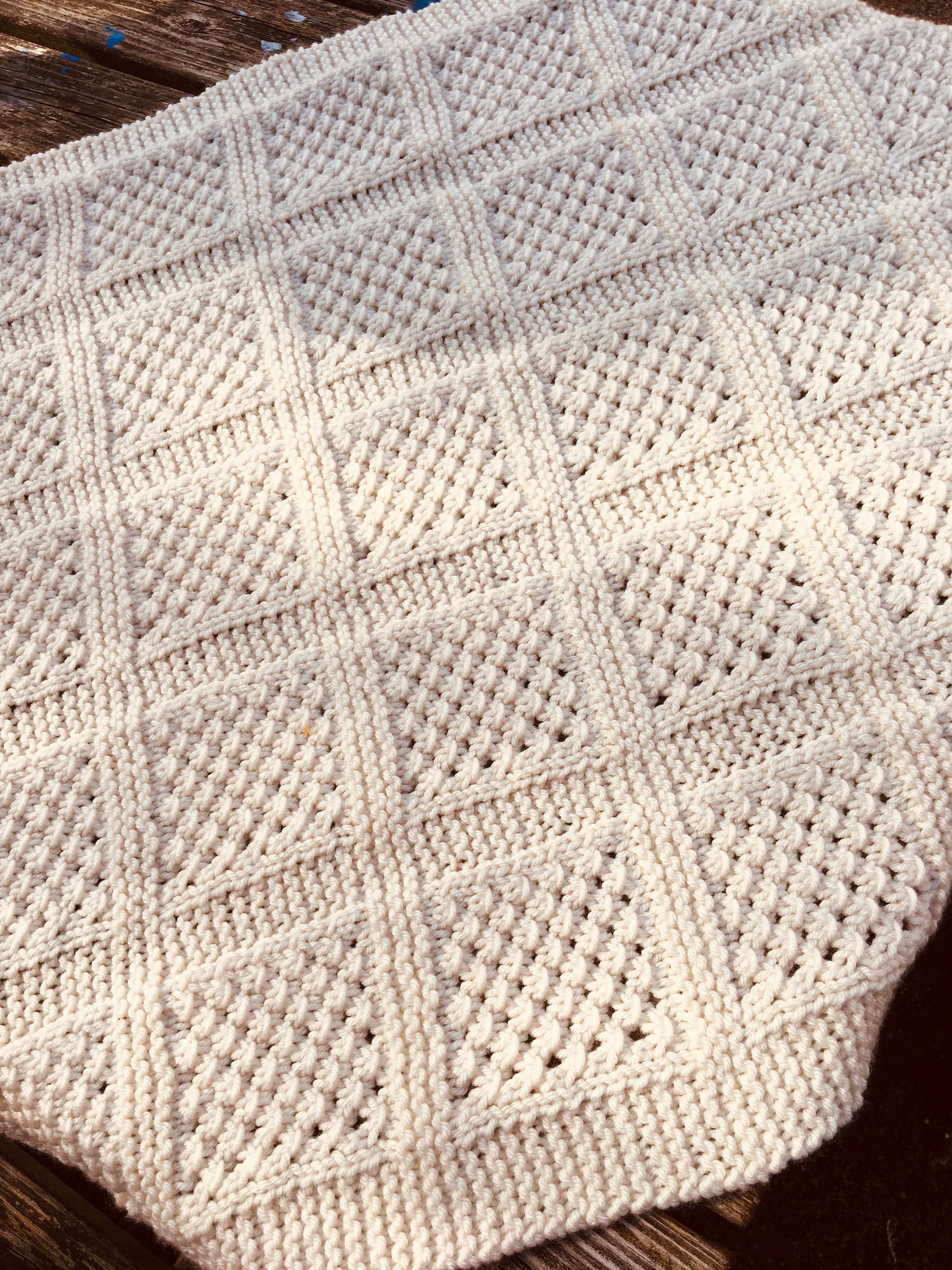 Knitting Pattern Lace Panel Blanket Textured Cosy Aran - Etsy UK