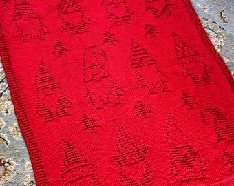 Knitting Pattern, Christmas Gonk Blanket, PDF, Instant Download