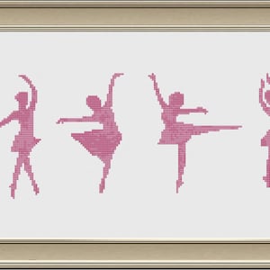 Vier Ballett-Tänzer Kreuzstichmuster, PDF, Sofort Download