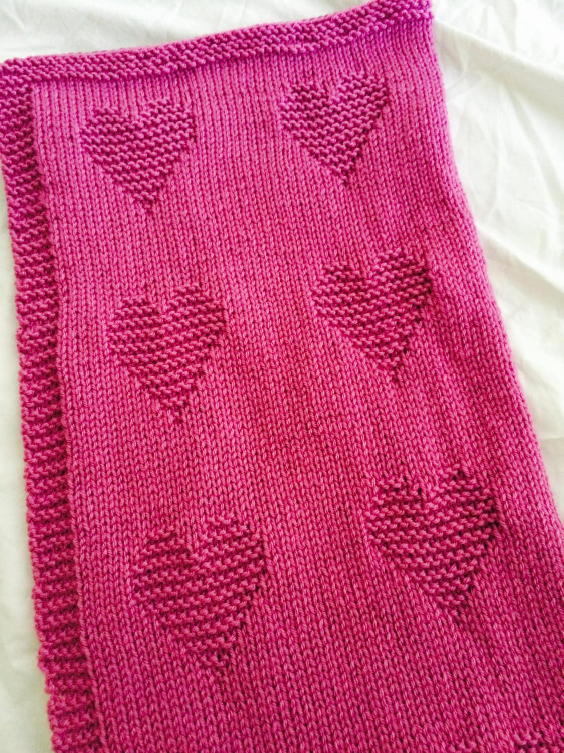 Knitting Pattern Love Heart Baby Blanket PDF Instant Etsy