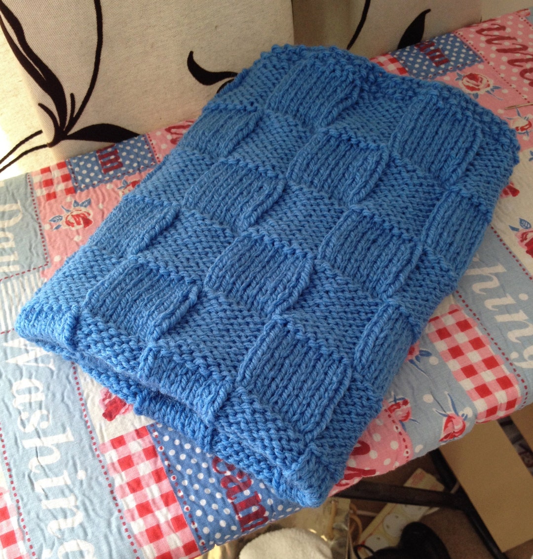 Easy Baby Blanket Knitting Pattern Chunky Check, Basketweave, PDF Etsy UK