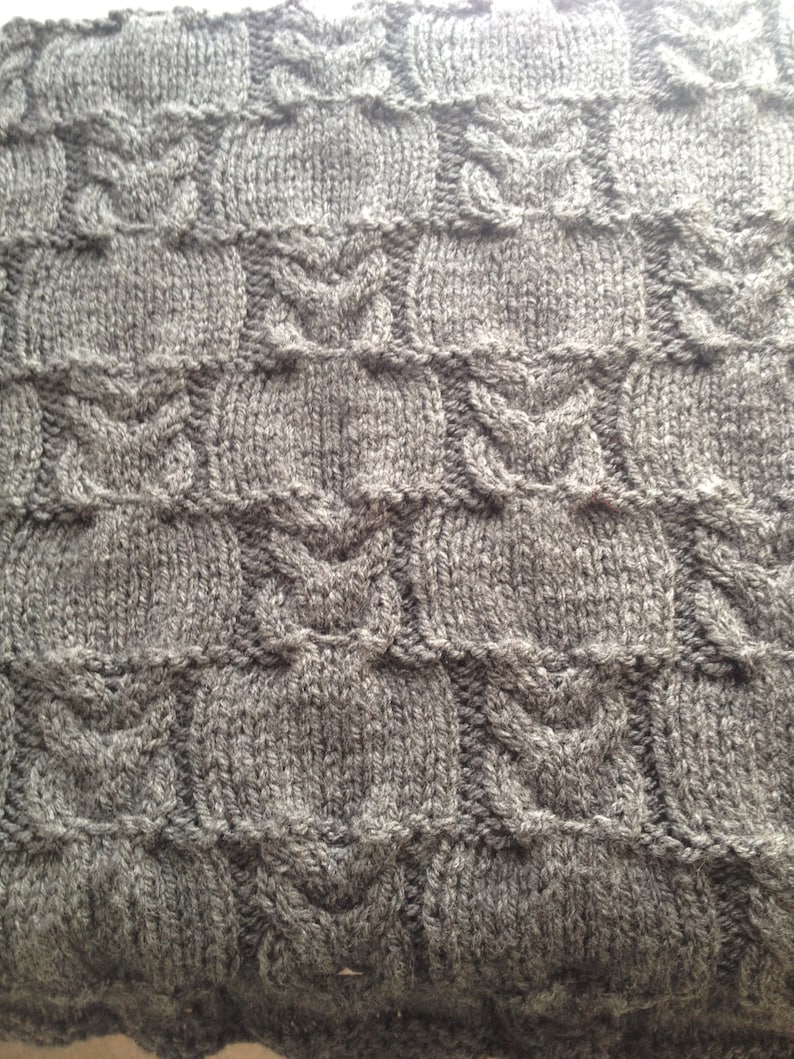 Knitting Pattern Owl Baby Blanket PDF Instant Download Etsy