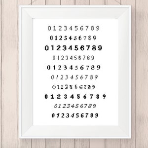 Number Cross Stitch Patterns, 10 Fonts, PDF, DMC Threads